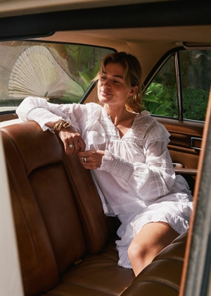 Mauri s voile bluse White Neo Noir 